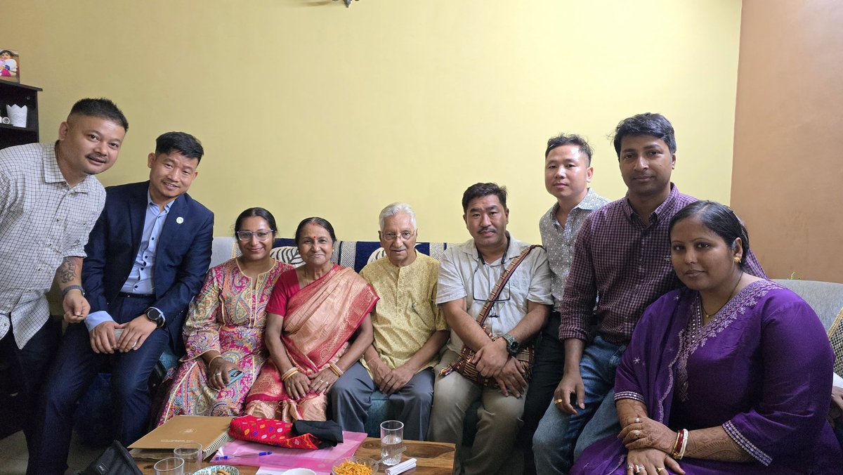 apuwjarunachal's tweet photo. An emotional moment in Bangalore today as members of APC and APUWJ reunited with Shri P B Dasgupta, the founder president of APUWJ &amp; APC &amp;his family. 
A heartwarming reminder of the passion and legacy that started it all.
Dasgupta, fondly known as Dada by all is 85 years old now. https://t.co/uVCSoXWvEs