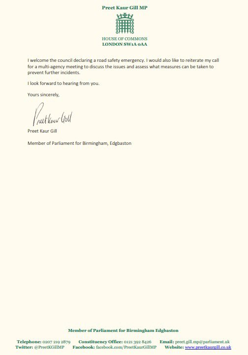 Tackling speeding and dangerous driving is a top priority for my constituents. It’s why I have campaigned relentlessly on this issue. 

I have again written to the council calling for average speed cameras to be installed on dangerous roads in my constituency. 

My letter 👇🏽