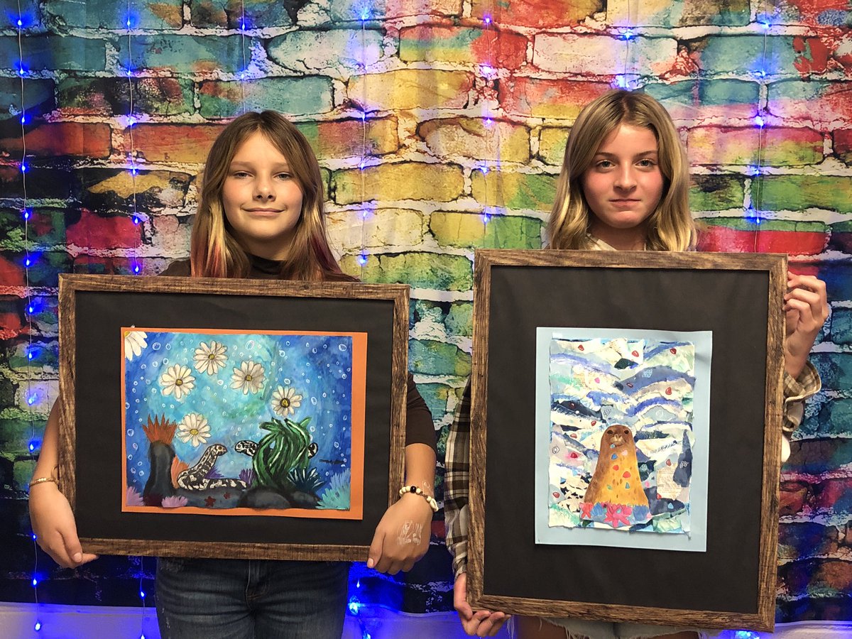 These talented Redwolves  are officially part of the “Office Pack”. Their work will be on display within the Middle School Office. Congratulations, and excellent job on your first Adv. Art project! <a href="/CMSredwolves/">Clinton Middle School</a> <a href="/CCSredwolves/">Clinton Community Schools</a>
