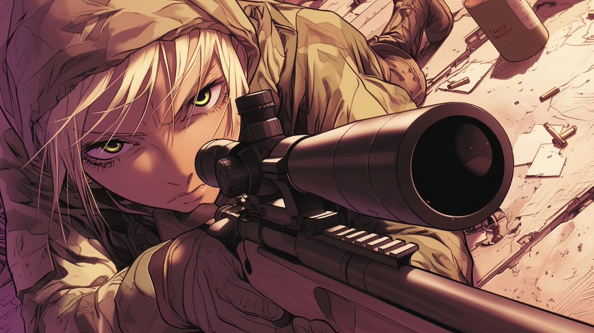 One of my favorite images is of a sniper aiming his rifle with a