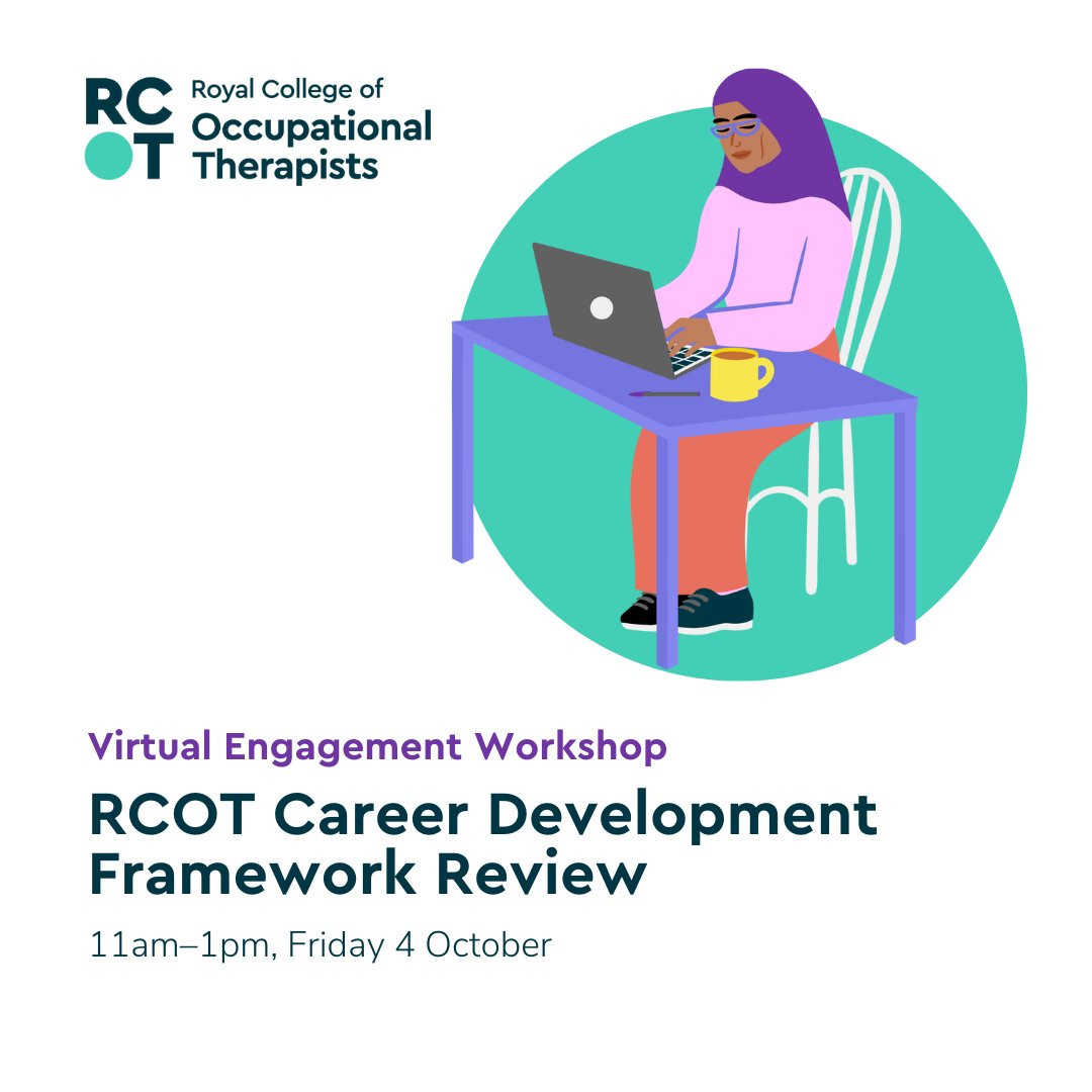 Are you a mid-career occupational therapist? It's just over a week until our second RCOT Career Development Framework Review workshop; here's how you can get involved... 👇🏿

🗓️ The workshop will be online on 11am–1pm, Friday 4 October. Register here: loom.ly/6TLlnKQ