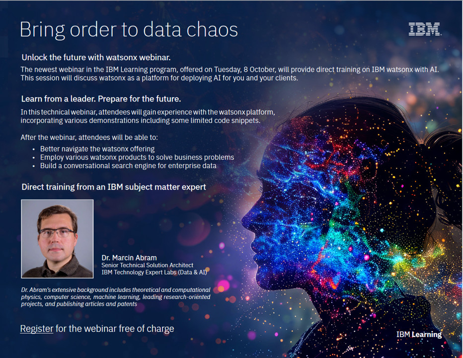 marcin_abram's tweet photo. Join my upcoming webinar on Tuesday, October 8, at 11 am BST / 12 pm (noon) CETS. We'll explore how to leverage the newest machine-learning advances to organize and transform unstructured data, bringing order to your data chaos. Registering today at https://t.co/vBKPpImLMw https://t.co/P5j5Jvipg1