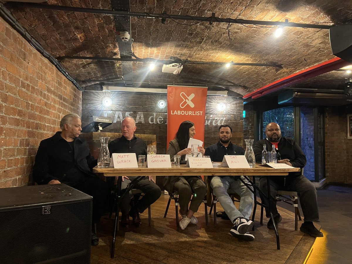 Taj Ali (@taj_ali1) on Twitter photo The far-right do not get to speak on behalf of the working class.
Great to speak alongside <a href="/zarahsultana/">Zarah Sultana MP</a>, <a href="/MattWrack/">Matt Wrack</a>, <a href="/SGroverSouthall/">Suresh Grover</a> and <a href="/mish_rahman/">Mish Rahman</a> in Liverpool last night about the importance of working-class unity. The far-right do not get to speak on behalf of the working class.
Great to speak alongside <a href="/zarahsultana/">Zarah Sultana MP</a>, <a href="/MattWrack/">Matt Wrack</a>, <a href="/SGroverSouthall/">Suresh Grover</a> and <a href="/mish_rahman/">Mish Rahman</a> in Liverpool last night about the importance of working-class unity.