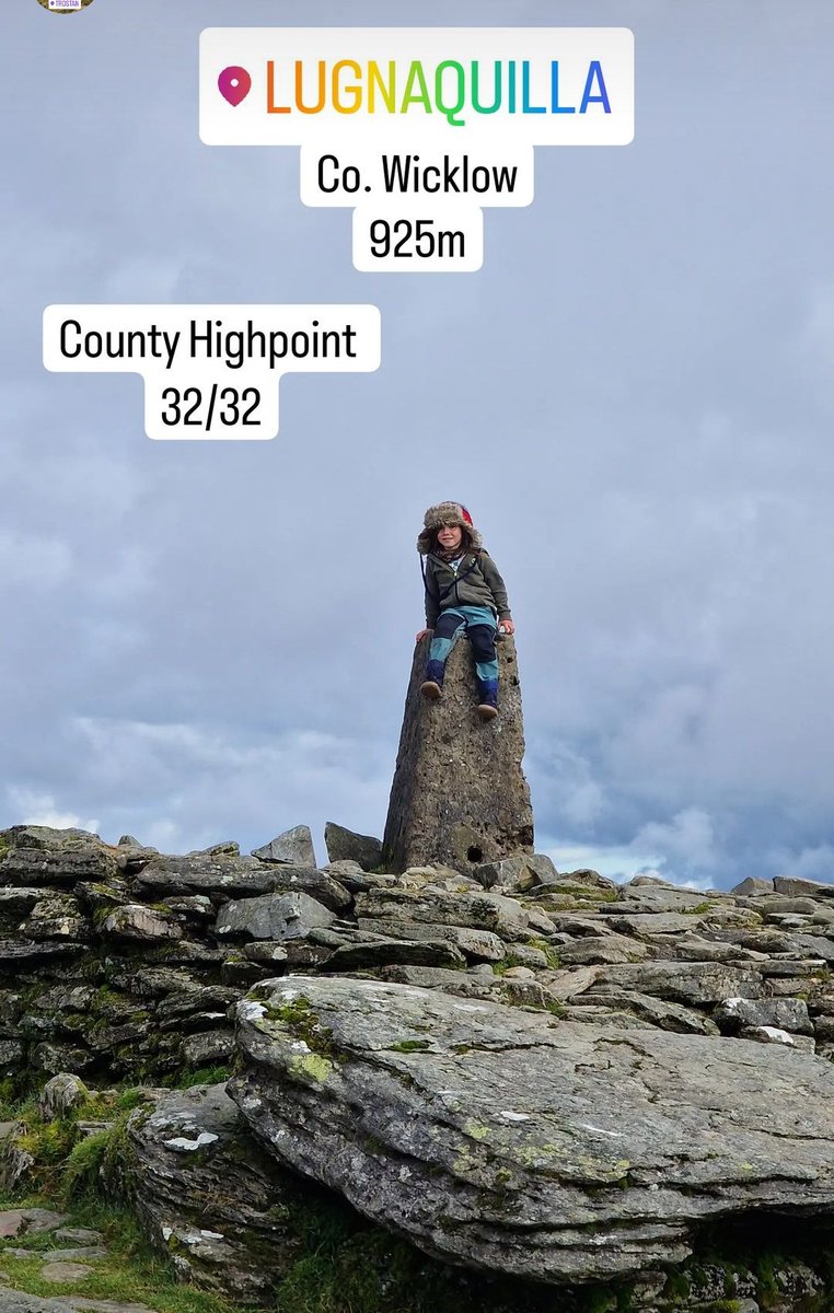 Happy 7th birthday Leon. Yesterday on his last day as a 6yr old Leon climbed Lugnaquilla, becoming the youngest to complete the County Highpoints. Congratulations Leon, great achievement for a 6yr old, but to do it in 8 months is amazing. Well done Leon &amp; his Dad <a href="/HiPointIreland/">High Point Ireland</a>