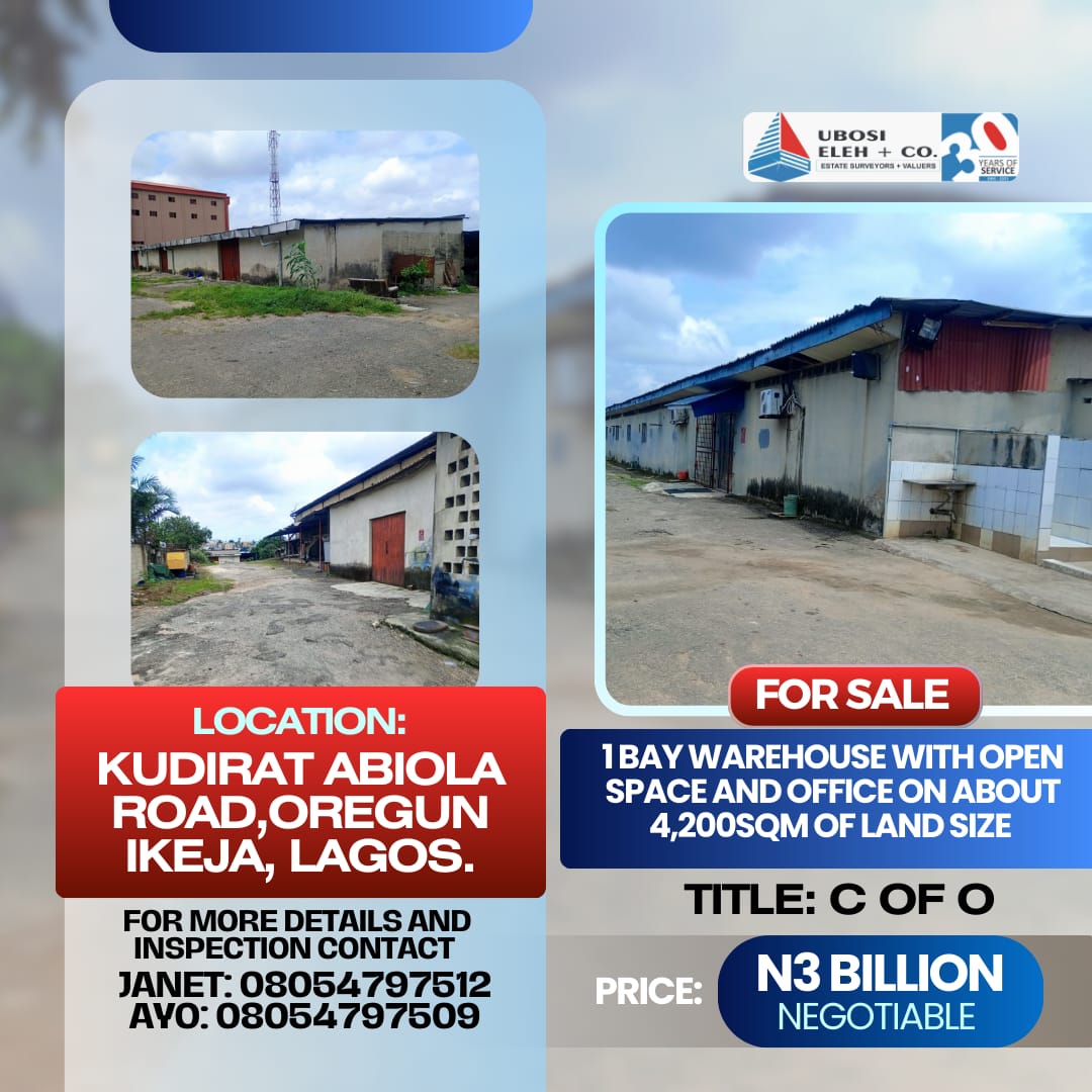 ubosieleh_co's tweet image. Looking for a spacious commercial property? This 1-bay warehouse is ideal for businesses seeking growth. Contact us for more details.

#realestate #propertysale #lagos #nigeria #warehouse