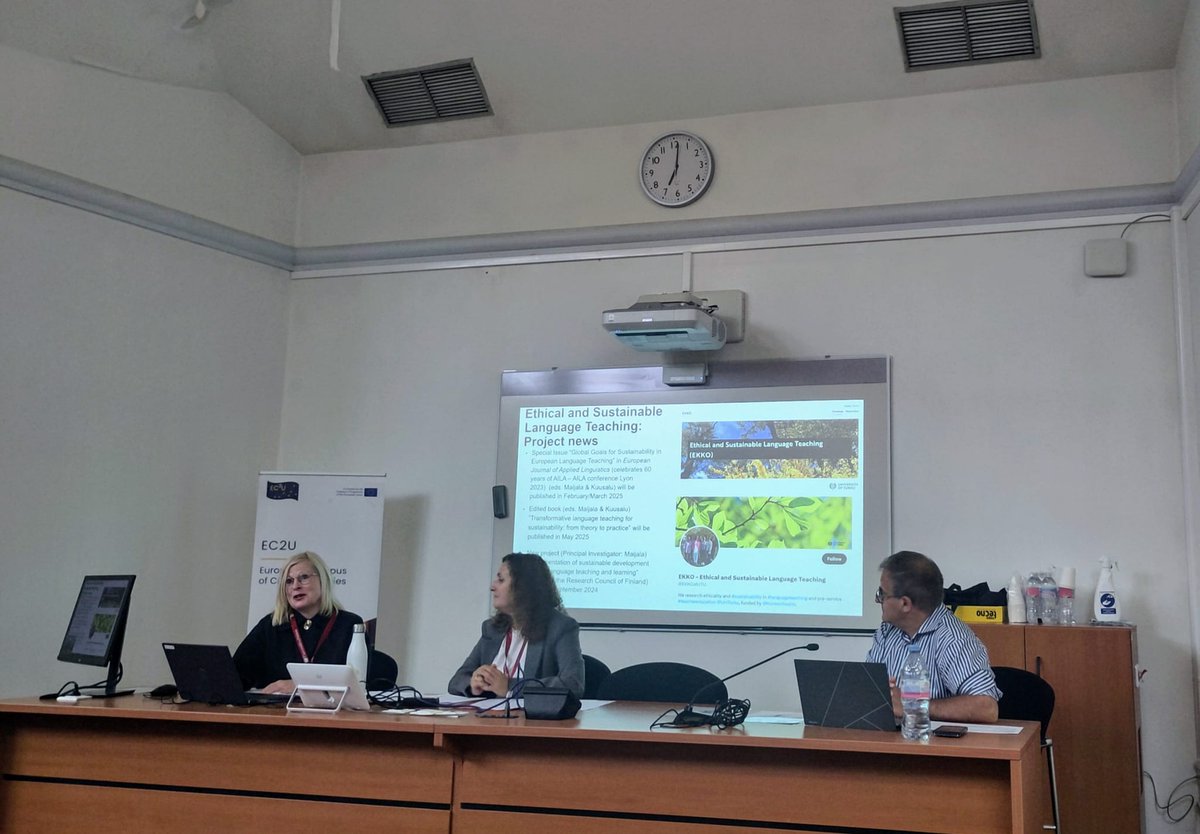 Today presenting on Sustainable and intercultural learning of German at <a href="/EC2U_Alliance/">EC2U Alliance of European Universities</a> conference in Poitiers with my dear colleagues <a href="/marimarsolino/">MARÍA MAR SOLINO</a> <a href="/usal/">Universidad de Salamanca</a> and Dorothea Spaniel-Weise <a href="/UniJena/">Universität Jena</a> <a href="/EKKOatUTU/">EKKO - Ethical and Sustainable Language Teaching</a> <a href="/KoneenSaatio/">Koneen Säätiö</a> <a href="/UniTurku/">Turun yliopisto - University of Turku</a> 🌍