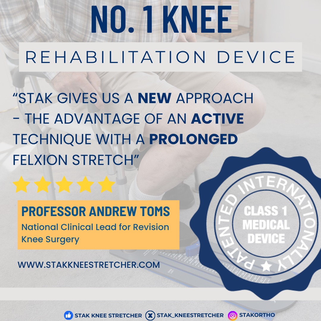 As Professor Toms highlights, 'STAK gives us a new approach - the advantage of an active technique with a prolonged flexion stretch.' 

Thrilled to be collaborating with experts who are making a real difference in patient care.

#Physiotherapy #KneeRehabilitation #orthotwitter