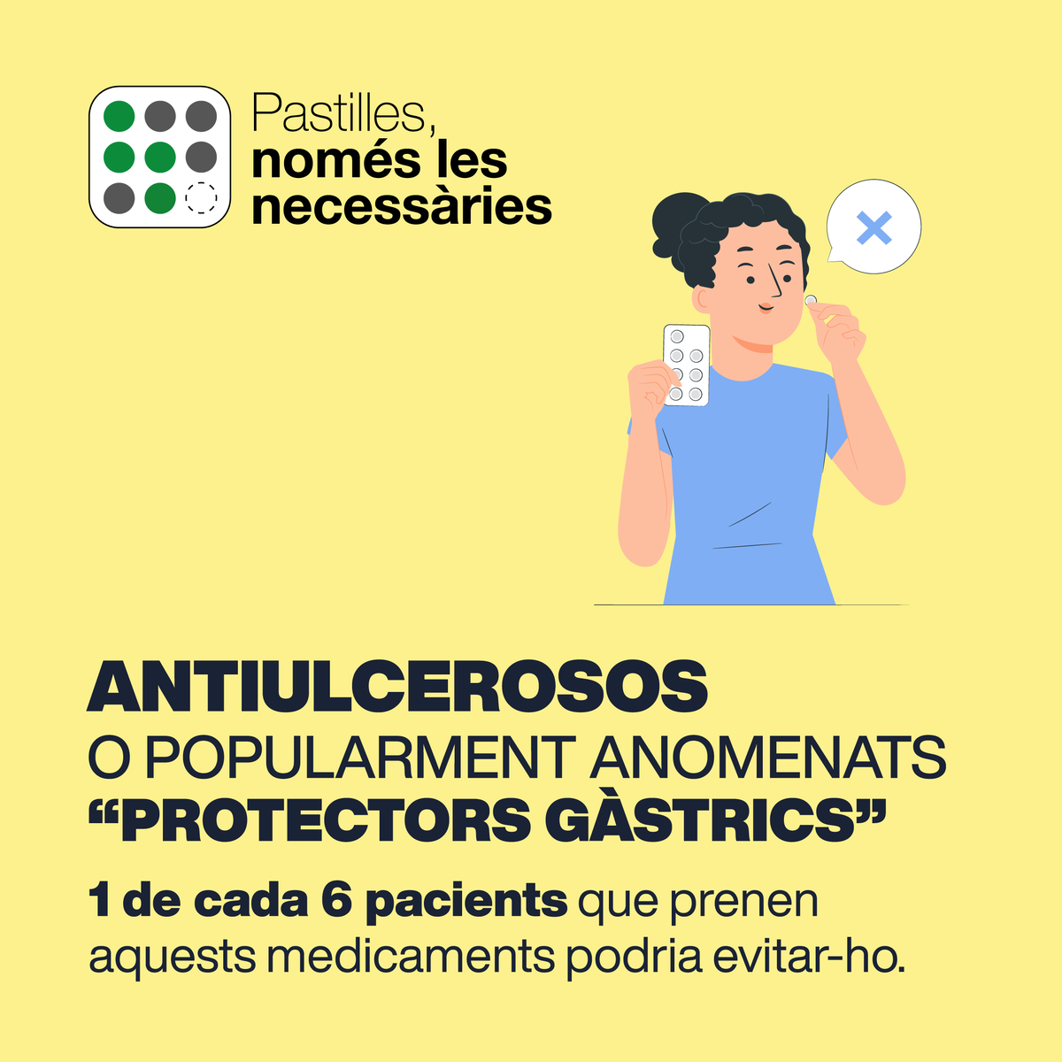 apicslleida's tweet photo. 💊 El consum de protectors gàstrics a Catalunya és dels més elevats d’Europa.

⚠️ Aquests medicaments creen una falsa sensació de seguretat. Prendre'n de manera continuada pot tenir efectes adversos. 

Pastilles, només les necessàries! 👉 https://t.co/9U2lRbx9cF https://t.co/wAoZDR93Xe
