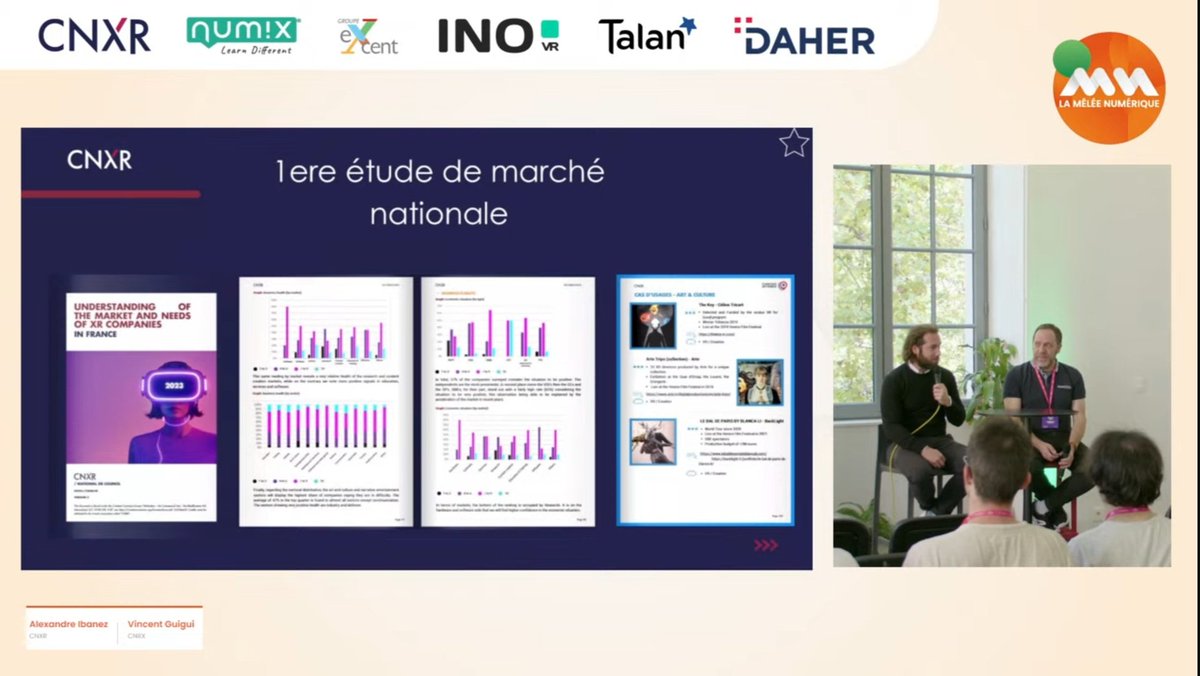 Pour fêter l'arrivée de la commission #VRJam de <a href="/La_Melee/">La Mêlée</a> au CNXR, <a href="/VincentGuigui/">Vincent Guigui 🥽 / 🧠</a> et <a href="/TheAlexIbz/">Alexandre</a> prenaient la parole pour présenter notre roadmap 2024-2025:
- Emplois #XR
- Écosystème et Investissement 
- Écologie