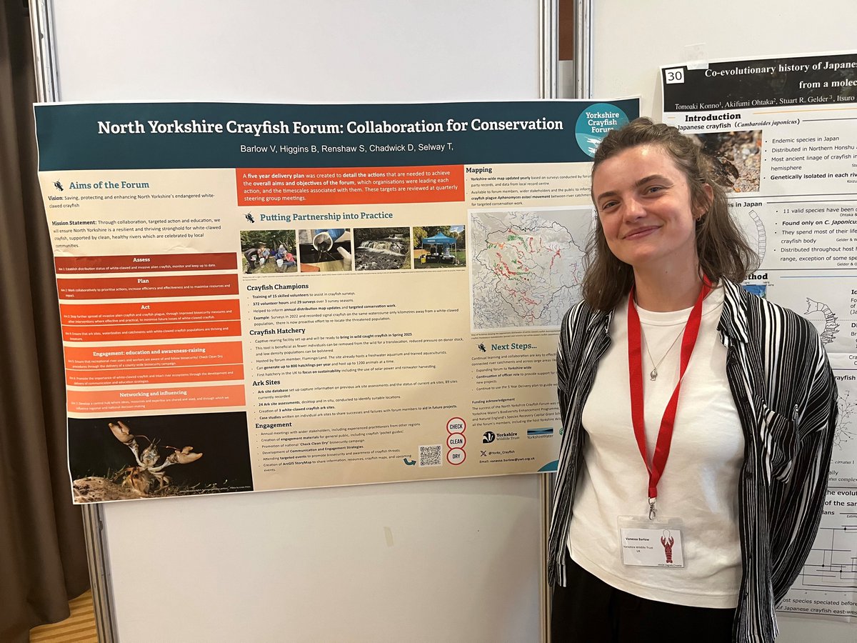 Yorks_Crayfish's tweet photo. Representing North Yorkshire at the International Crayfish Conference @CrayfishIAA in Croatia last week! An incredible few days meeting people and learning about crayfish conservation and research across the globe 🌍🦞. https://t.co/PwAmRY3FXz