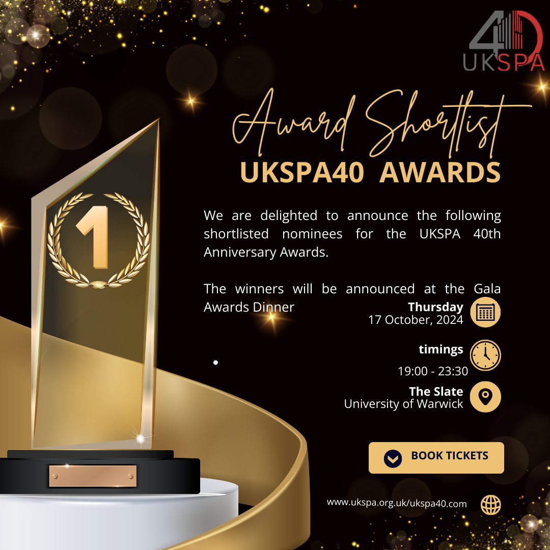 🎉 Announcing the Shortlist for the UKSPA 40th Anniversary Awards! 🎉
We are thrilled to reveal the shortlist for this year’s prestigious awards. Thank you to everyone that entered. 
👇 
bit.ly/3XHx4jh

Book your tickets today.  bit.ly/4cxLw2t