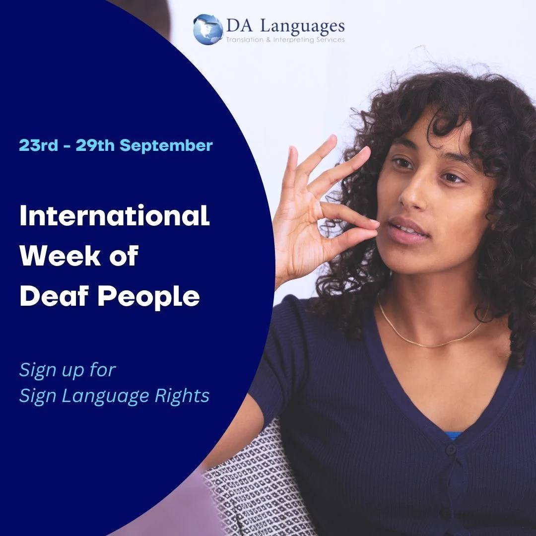 This week is International Week of Deaf People. This year's theme is 'Sign up for Sign Language Rights'.