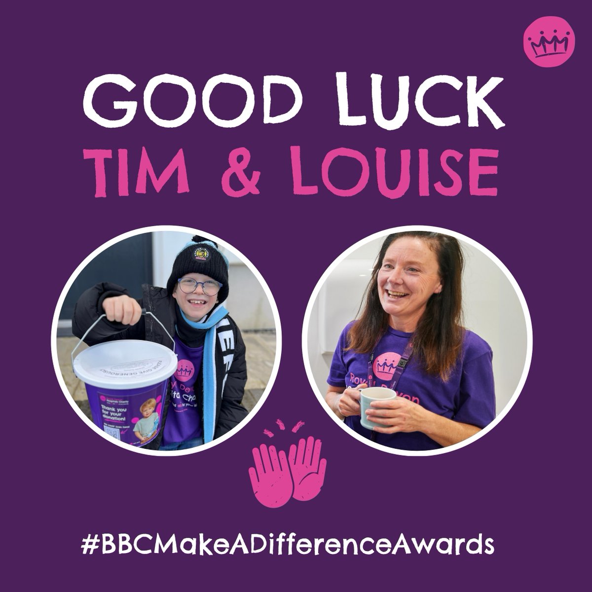 rdhcharity's tweet photo. Good luck and best wishes to awesome Royal Devon Hospitals Charity ambassadors Tim Harvey and Louise Butcher, who are finalists in tonight’s @BBCDevon Make A Difference Awards 🤩💜

#BBCMakeADifferenceAwards #rdhc @LouiseButc7228 https://t.co/EvzTGCdoTH