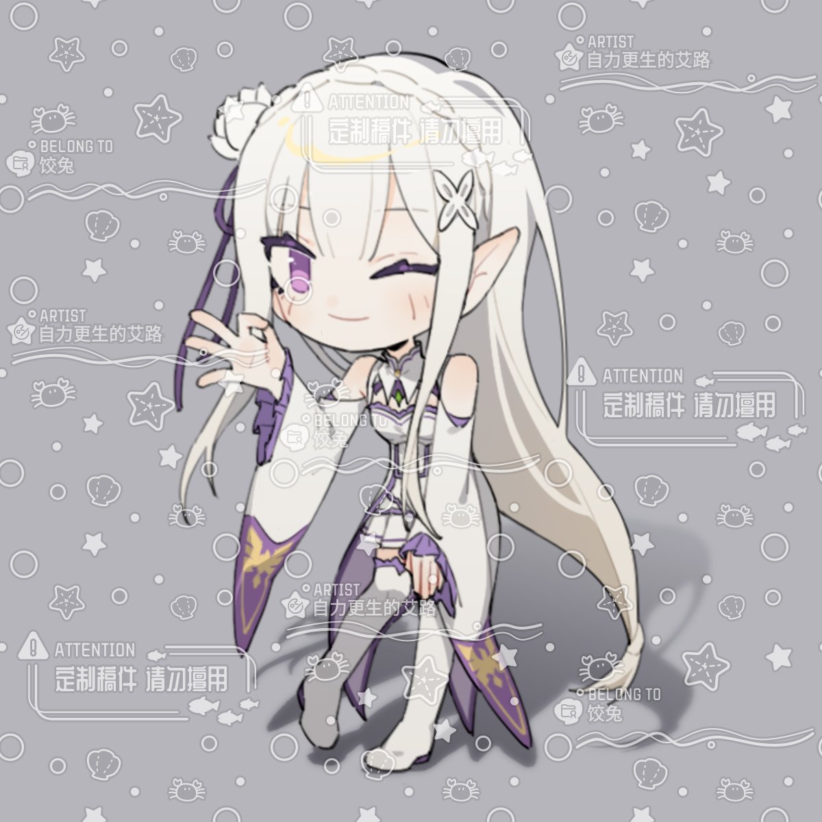 she_jiang's tweet photo. #エミリア 
 #Reゼロから始める異世界生活 
委托一位老师画的爱蜜莉雅！可爱～
庆祝动画第三季开播🥳 https://t.co/sc3vfbCL0y