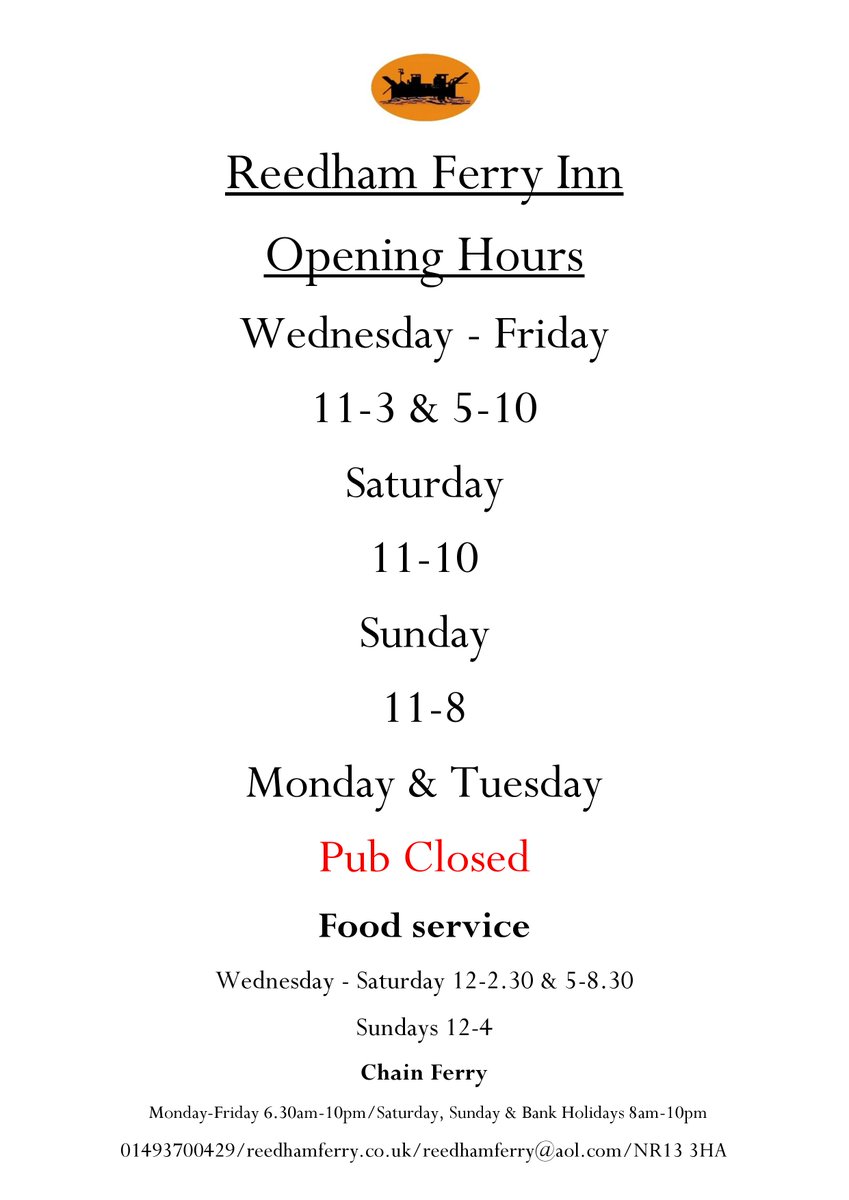 Reedham Ferry Inn (@reedhamferry) on Twitter photo 