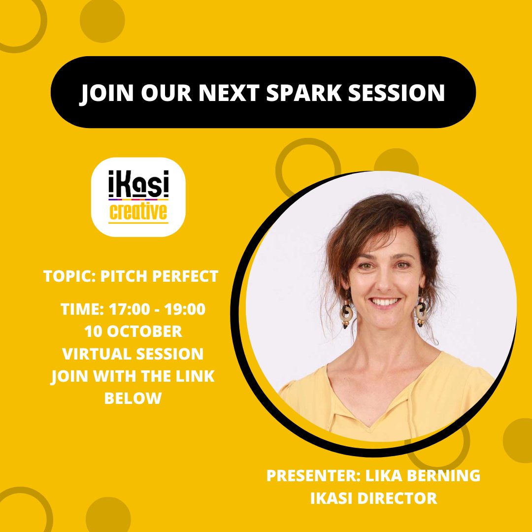 iKasi Creative presents our NEW Concept Development Series Online workshop
A 4-week virtual programme focused on writing a pitch for TV or film production.
 
We will be hosting a FREE Spark Session to introduce the 4-week virtual workshop. Register now:
docs.google.com/forms/d/e/1FAI…