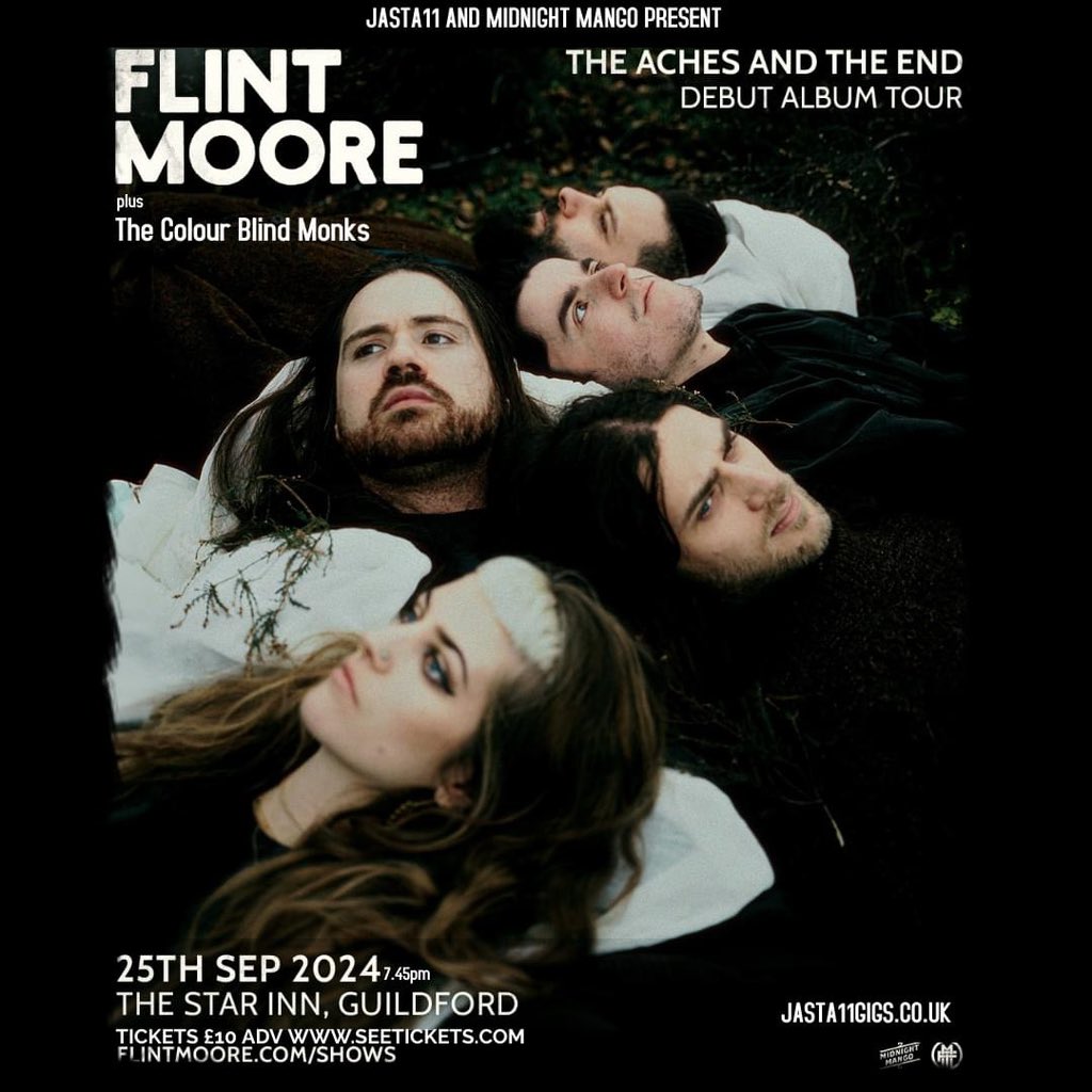 Tonight 25 September)at The Star Flint Moore and The Colour Blind Monks Tickets jasta11gigs.co.uk or on the door