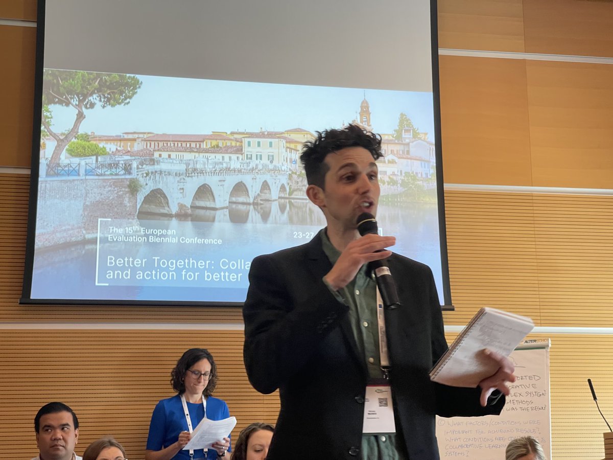 Tessie Catsambas (@tessiecatsambas) on Twitter photo Michael Moses @EnCompass_World tackling #evaluation methods in complex systems change #ees2024 <a href="/EvalPartners/">EvalPartners</a> <a href="/BetterEval/">BetterEvaluation</a> Michael Moses @EnCompass_World tackling #evaluation methods in complex systems change #ees2024 <a href="/EvalPartners/">EvalPartners</a> <a href="/BetterEval/">BetterEvaluation</a>
