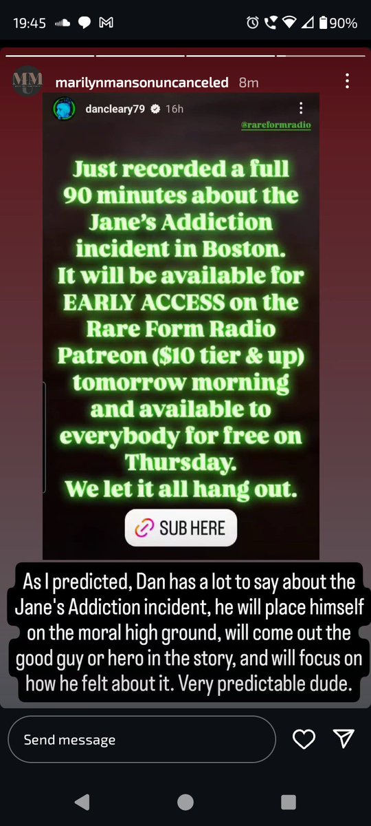 mulder_manson's tweet image. Credit @MarilynMansonU1 . Dan 'i dont wanna talk about it' Cleary. Can't wait to spill the goss on his little podcast. 🤣🤣 Attention seeker (wanting hero worshipped) 
say WHAT??!!!
#MarilynMansonIsInnocent
#FalseAccusations
#TheTruthWillOut