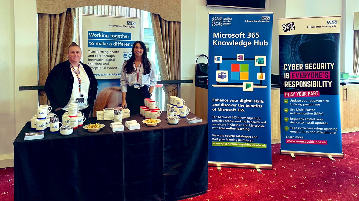 NHSiMerseyside's tweet photo. 📍We’re delighted to be exhibiting @Mersey_Care AGM today @AintreeRaces. 

👋Come along and say hello to learn more about how we’re digitally making a difference through #Microsoft365 and #artificalintelligence, and pick up some top tips on enhancing your #cybersecurity! 💡 https://t.co/Y4UUWWZzzE