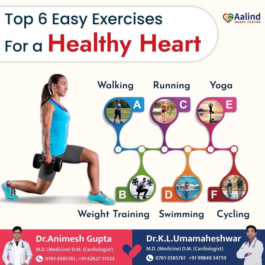 AalindHeart's tweet photo. 💪 Get Your Heart Pumping with These 6 Easy Exercises! 💖

Looking for simple and effective ways to improve your heart health? Here are 6 easy exercises that are perfect for a strong, healthy heart:

#HealthyHeart #HeartHealth #CardioWorkouts #FitnessJourney #HeartStrong https://t.co/v8gGhbnsid