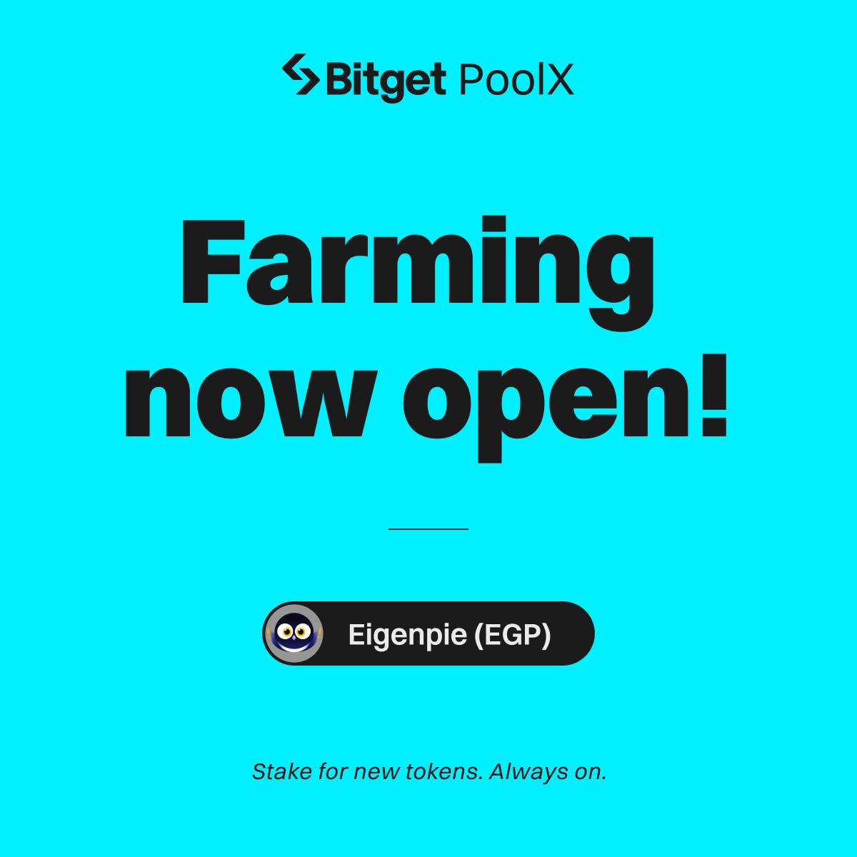 $EGP PoolX is now LIVE - lock $USDT &amp; $EGP to earn a share of 12,510 EGP airdrop! 

🔥 Join now: bitget.com/events/poolx/1…

Social Giveaway: 830 EGP up for grabs! 
1⃣ Follow <a href="/bitgetglobal/">Bitget</a> <a href="/Eigenpiexyz_io/">Eigenpie</a> 
2⃣ RT with #EPGlistBitget &amp; tag friends 
3⃣ Fill out: forms.gle/X6nByqo8TzhbV6…