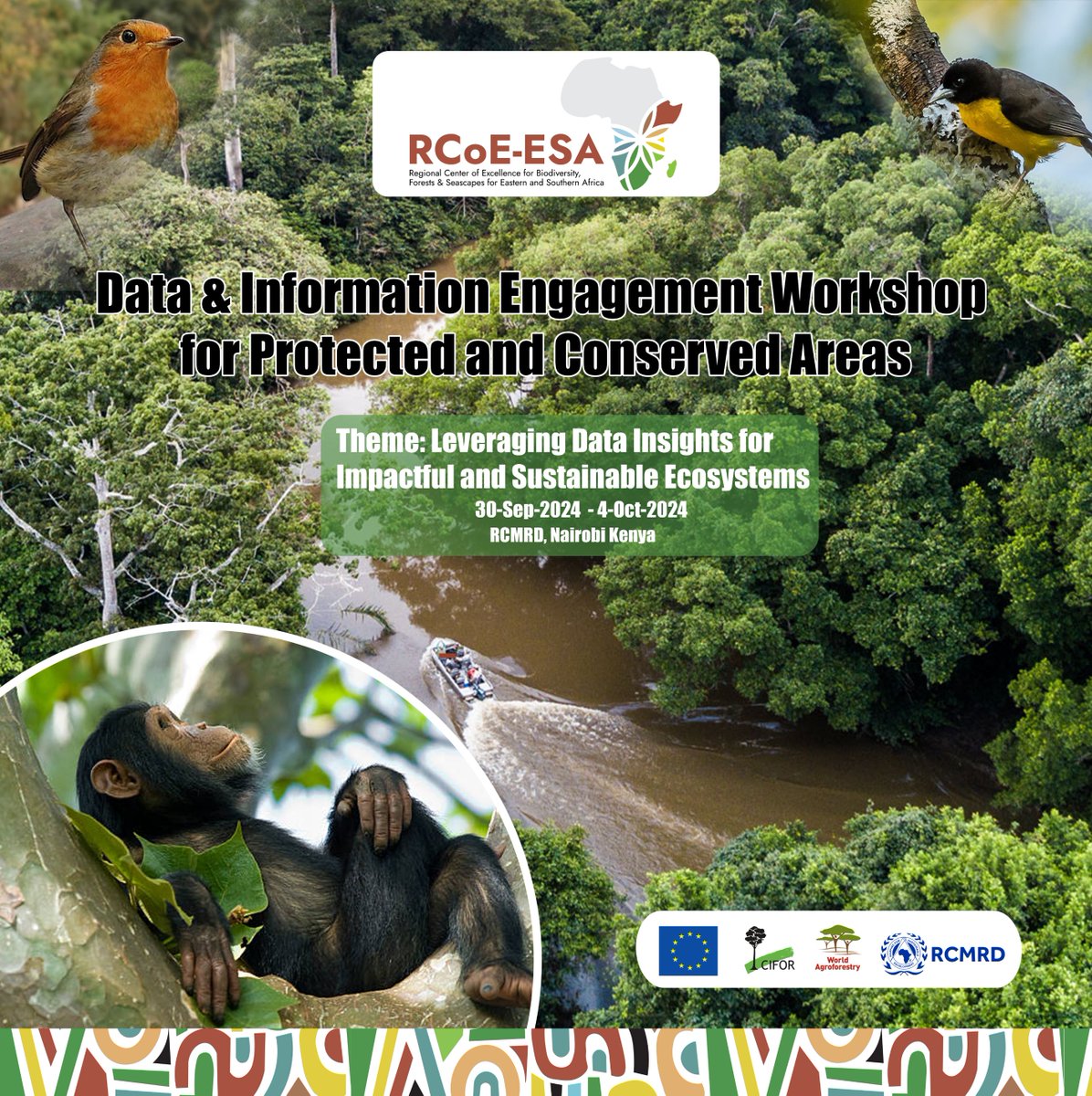 RCoE_ESA's tweet photo. We’re excited to announce the upcoming Launch of the RCoE Data Geoportal &amp; the Data &amp; Information Engagement Workshop at RCMRD in Nairobi from 30th Sept-4th Oct 2024
Theme: "Leveraging Data Insights for Impactful &amp; Sustainable Ecosystems" 
#Conservation #Biodiversity #Geospatial https://t.co/9GJbl0Kwnd