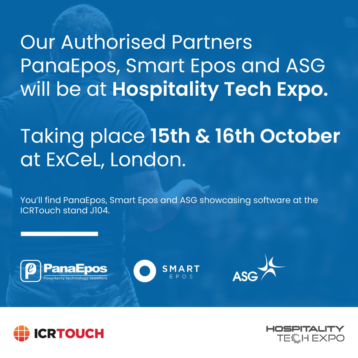 You'll find our Authorised Partners <a href="/PanaEpos/">PanaEpos</a>, <a href="/AsgEpos/">ASG EPoS</a> and <a href="/smartepos/">Smart Epos</a> at the <a href="/hospotechuk/">Hospitality Tech Expo</a> on 15th &amp; 16th October at @ExCeLLondon 🍽️

Make sure you stop by the ICRTouch stand and ask them how our solutions can benefit your business 👋

#hospitalitytechexpo