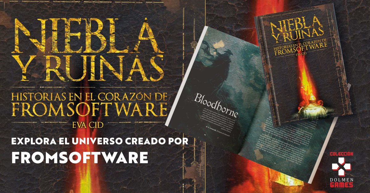 «Niebla y Ruinas: historias en el corazón de FromSoftware», es el esperado ensayo de <a href="/evcdmr/">Eva Cid✨🐳</a> que os llevará a explorar los mundos oscuros y profundos de Demon’s Souls, Dark Souls, Bloodborne, Sekiro y Elden Ring.

Eva explora cómo los juegos de #FromSoftware no solo sirven como