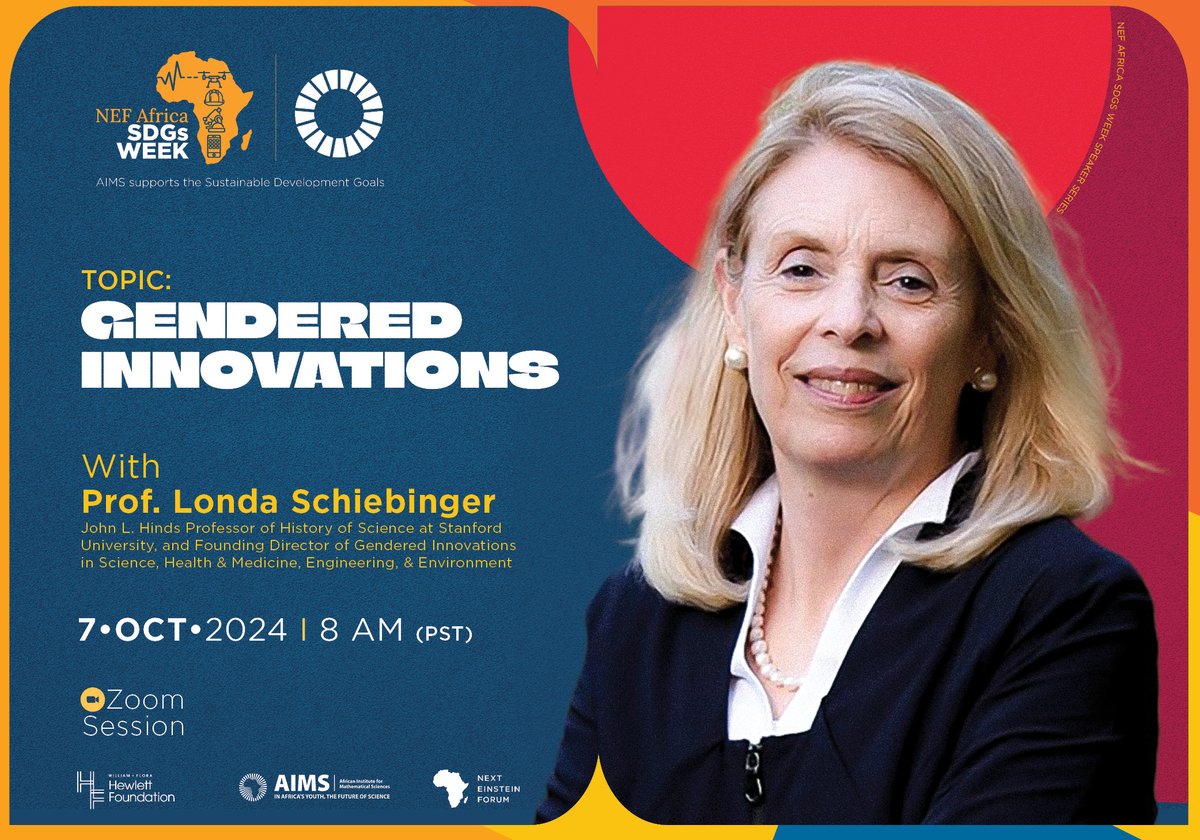 Thrilled to announce that Prof Londa Schiebinger will speak at NEF Africa SDGs Week launch on 7 Oct 2024! 

As a <a href="/Stanford/">Stanford University</a> professor and Director of the Gendered Innovations Project, she’ll share insights on how gendered innovations drive SDGs.

Register: shorturl.at/SvlDp