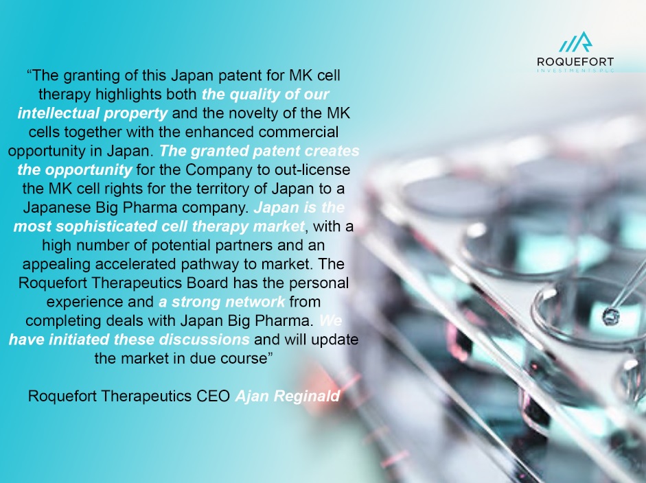 The Roquefort Therapeutics Board has the personal experience and a strong network from completing deals with Japan Big Pharma. 

We have initiated these discussions and will update the market in due course
 
#ROQ #siRNA #Cancer #Biotech