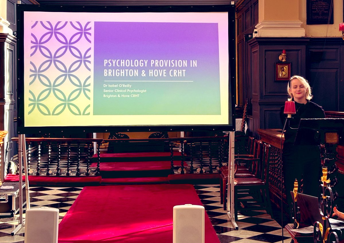 Psychological Professions Network: South East (@se_ppn) on Twitter photo Crisis Community of Practice Session 
Psychologically Informed Crisis Care Workshop
Dr Isobel O’Reilly is presenting on Psychology Provision within Brighton and Hove CRHT. Crisis Community of Practice Session 
Psychologically Informed Crisis Care Workshop
Dr Isobel O’Reilly is presenting on Psychology Provision within Brighton and Hove CRHT.