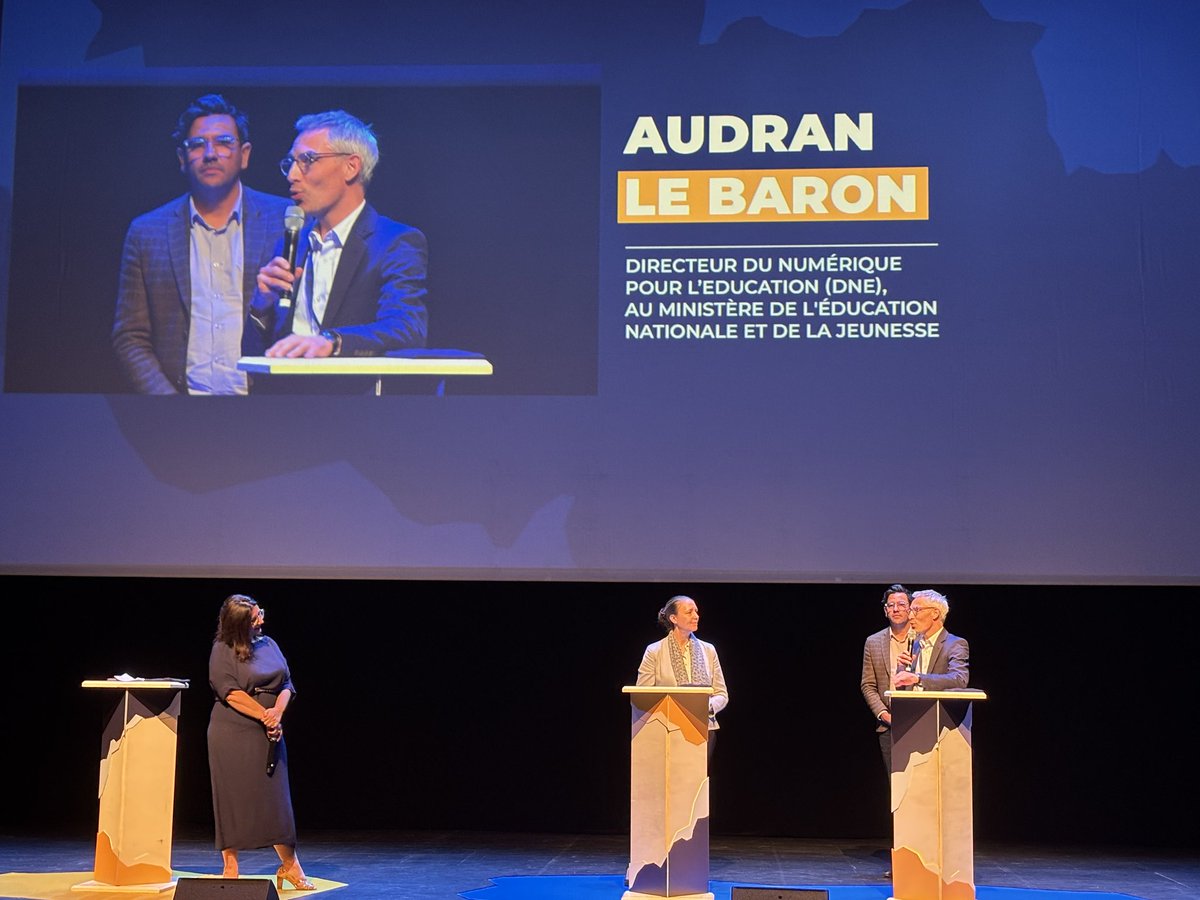 Éducation Numérique (@edu_num) on Twitter photo <a href="/audranlebaron/">Audran Le Baron</a>, directeur de la #DNE pose quelques points stratégiques d'<a href="/education_gouv/">Ministère Éducation nationale</a>, en matiere de communs numériques.
📍#NEC2024
✅️ Souveraineté
✅️ Pérennité
✅️ Communs numériques par défaut
✅️ Lancement d'un appel à communs
✅️ Donner des moyens
<a href="/LeLibreEdu/">Le Libre Éducatif</a> <a href="/audranlebaron/">Audran Le Baron</a>, directeur de la #DNE pose quelques points stratégiques d'<a href="/education_gouv/">Ministère Éducation nationale</a>, en matiere de communs numériques.
📍#NEC2024
✅️ Souveraineté
✅️ Pérennité
✅️ Communs numériques par défaut
✅️ Lancement d'un appel à communs
✅️ Donner des moyens
<a href="/LeLibreEdu/">Le Libre Éducatif</a>