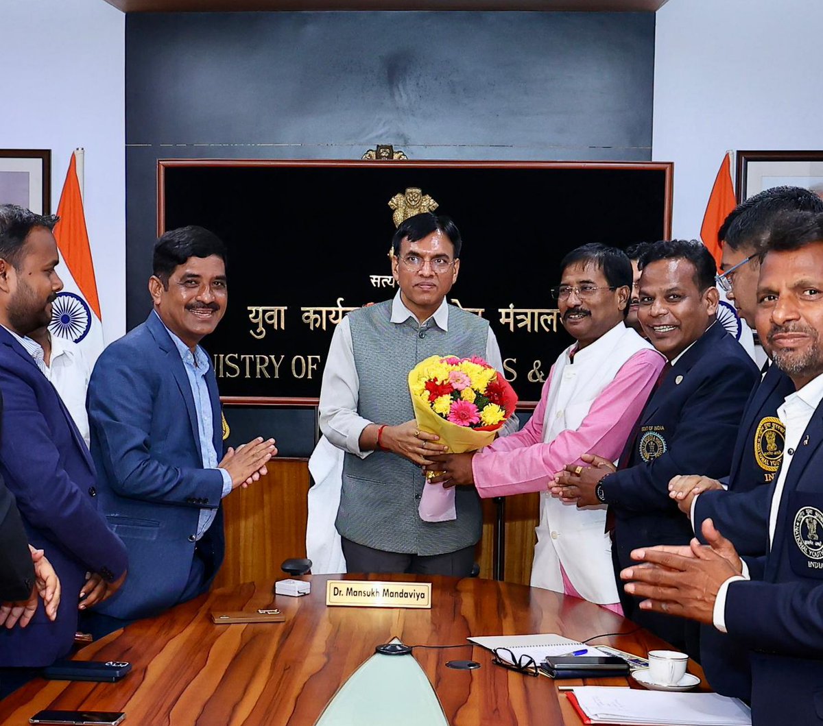 mp_jagannath's tweet image. Meet with Sh. Mansukh Mandaviya Honorable Minister of Sports &amp;amp; Youth Affairs with Member of National Youth Awardees Federation of India at New Delhi for Welfare of Youth &amp;amp; Policy.