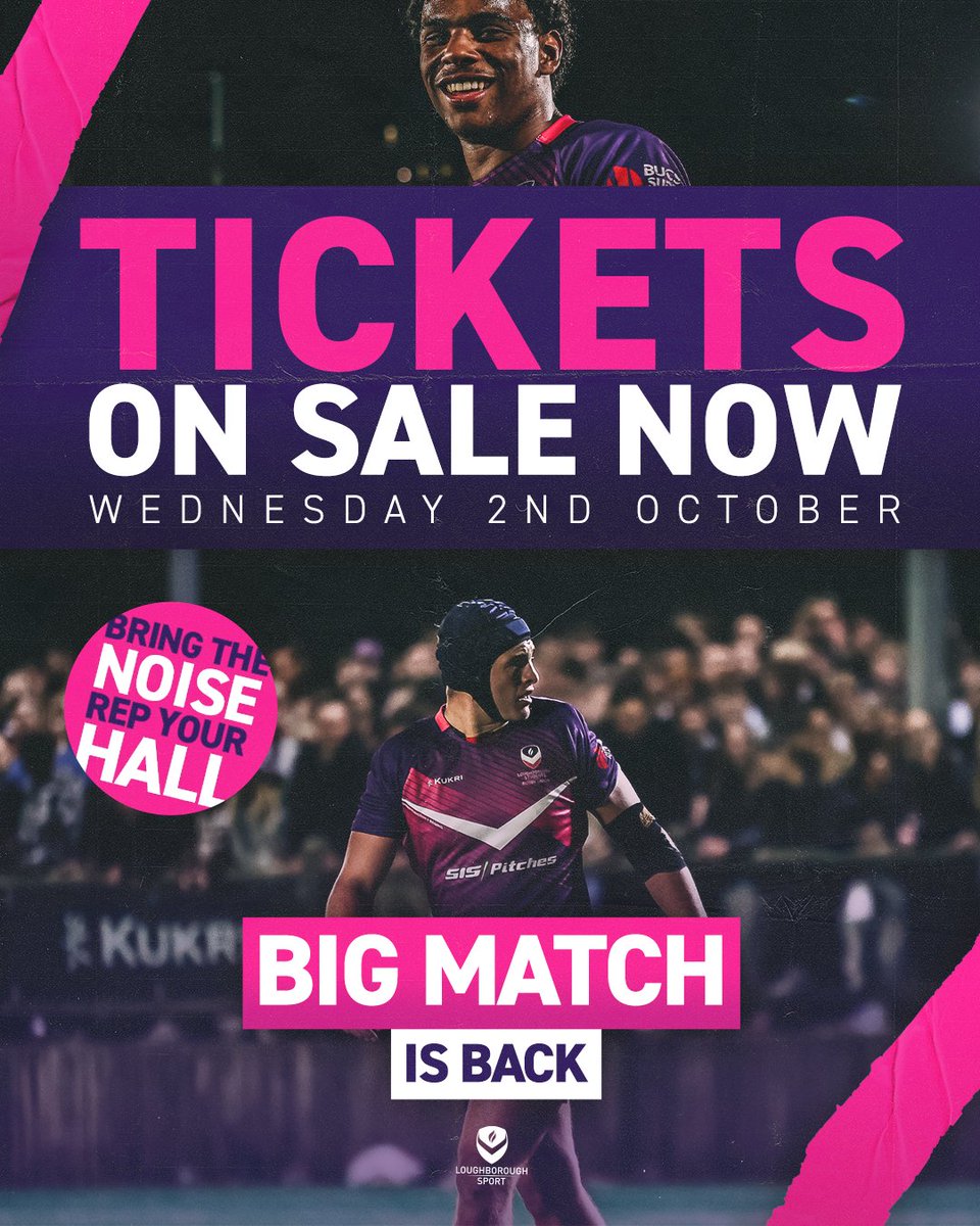‼️ Big Match '24 tickets - ON SALE ‼️

Buy your tickets now to secure your spot at what is going to be an ELECTRIFYING night of Rugby action under the 1st XV lights

Come along and #bringthenoise to get behind the team in African Violet 💜

GET TICKETS HERE: