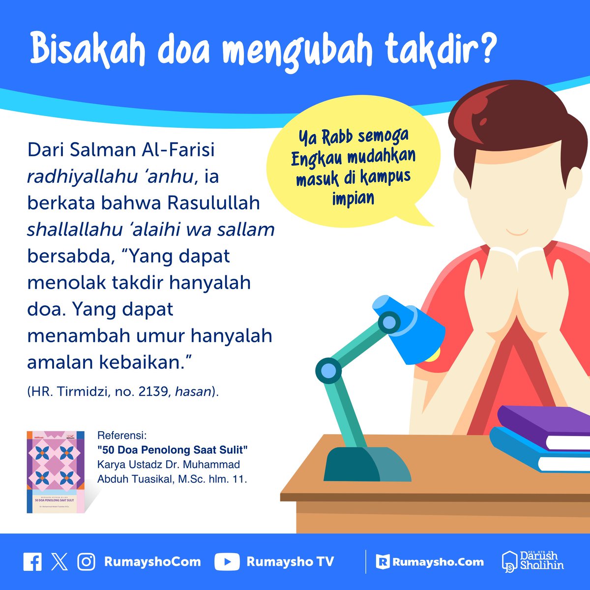rumayshocom's tweet photo. Benarkah doa bisa mengubah takdir yang telah Allah tetapkan?!

Simak dalam thread berikut; https://t.co/FVhgFgntMk