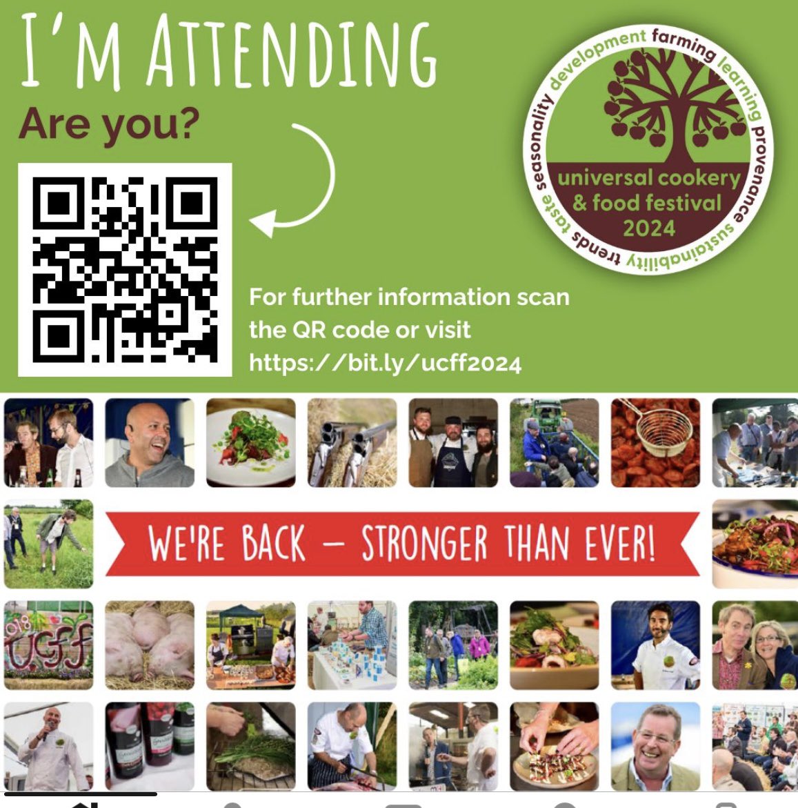 Ben Bartlett (@bbqben1) on Twitter photo Chefs join me tomorrow at the Universal Cookery & Food Festival at Loddington Farm in Kent
<a href="/cookeryfoodfest/">Universal Cookery & Food Festival</a> <a href="/masterchefsgb/">Master Chefs of Great Britain</a> <a href="/LoveBritishFood/">Love British Food</a>
#DesignedbyChefsforChefs #GlastonburyforChefs #britishfoodfortnight Chefs join me tomorrow at the Universal Cookery & Food Festival at Loddington Farm in Kent
<a href="/cookeryfoodfest/">Universal Cookery & Food Festival</a> <a href="/masterchefsgb/">Master Chefs of Great Britain</a> <a href="/LoveBritishFood/">Love British Food</a>
#DesignedbyChefsforChefs #GlastonburyforChefs #britishfoodfortnight