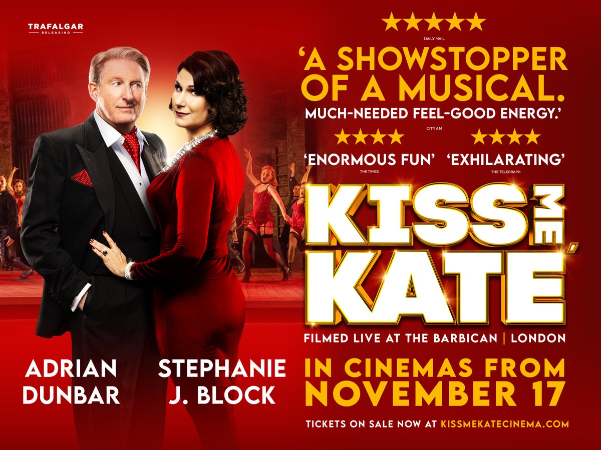 Musical Theatre Review (@musicaltheatrer) on Twitter photo .<a href="/TrafalgarRel/">Trafalgar Releasing</a>’s film of the hit production of <a href="/KissMeKateUK/">Kiss Me, Kate</a> at the <a href="/BarbicanCentre/">Barbican Centre</a> will be released in cinemas across the UK, Ireland, USA, Australia & selected international territories from 17 Nov
Go to KissMeKateCinema.com for more details .<a href="/TrafalgarRel/">Trafalgar Releasing</a>’s film of the hit production of <a href="/KissMeKateUK/">Kiss Me, Kate</a> at the <a href="/BarbicanCentre/">Barbican Centre</a> will be released in cinemas across the UK, Ireland, USA, Australia & selected international territories from 17 Nov
Go to KissMeKateCinema.com for more details
