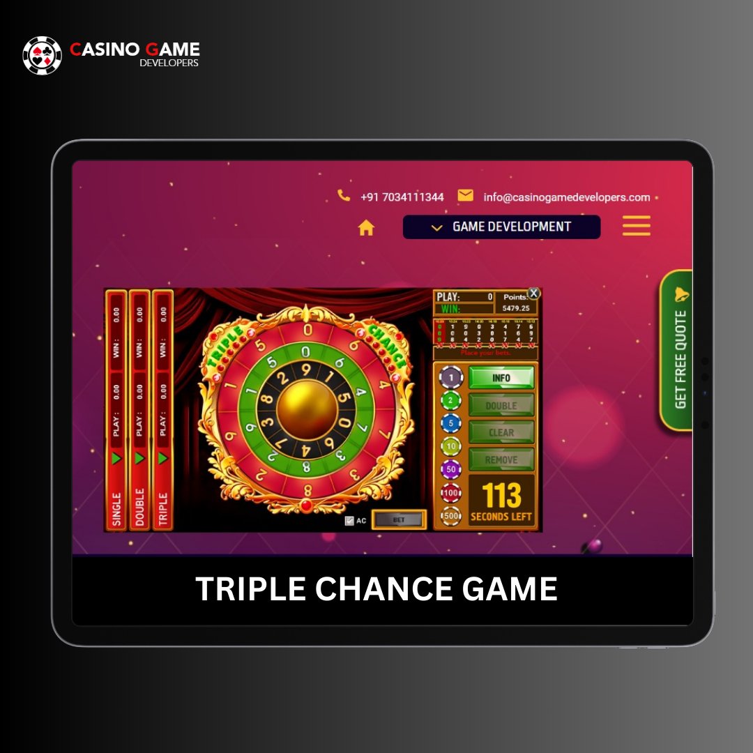 CasinoGameDev's tweet image. Triple the Fun with our Triple Chance Game Development! 
 At Casino Game Developer, we bring you Triple Chance Game Development, a captivating casino game that gives players three exciting opportunities to win on every spin! 
 #casinogamesoftware #triplechancegame #casinogamedev