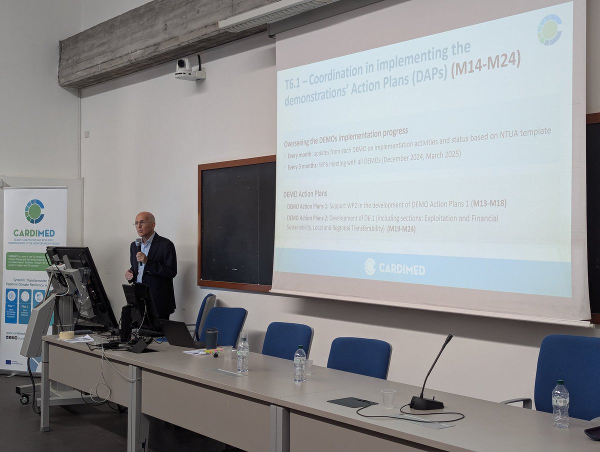 WP6 time 👷 At <a href="/NtuaSel/">Sanitary Engineering Laboratory NTUA</a> we are coordinating the implementation of all <a href="/CARDIMED_EU/">CARDIMED project</a> DEMOs (with 19 sub-DEMOs, 34 NBS types) in 7 #Mediterranean countries. Everything will be in operation by August 2025. #staytuned - with Danos Mamais