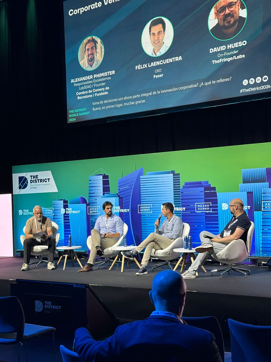 Don’t miss the "Corporate Venture Insights" Round Table at #TheDistrict2024 with Alexander Phimister (Responsable Ecosistemas, #Lab3040 / Founder, <a href="/CambraBCN/">Cambra de Comerç de Barcelona</a>), Félix Laencuentra (CEO, <a href="/fexer_io/">Fexer</a> ), and David Hueso (Co-Founder, <a href="/TheFringeLABS/">TheFringe/LABS</a>)!