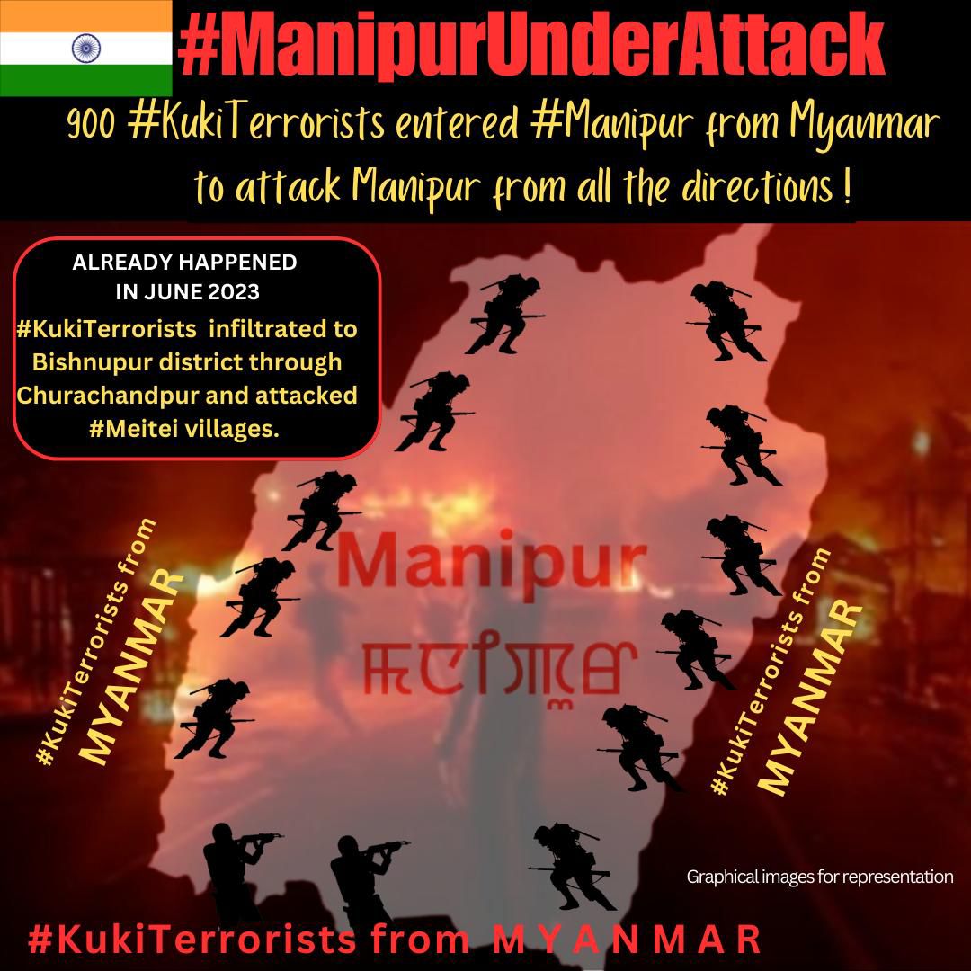 nitish_elangbam's tweet photo. *#ManipurUnderAttack*
*𝟗𝟎𝟎 #KukiTerrorists 𝐈𝐍𝐅𝐈𝐋𝐓𝐑𝐀𝐓𝐈𝐍𝐆 𝐌𝐀𝐍𝐈𝐏𝐔𝐑 𝐅𝐑𝐎𝐌 𝐌𝐘𝐀𝐍𝐌𝐀𝐑*

#SaveManipur from #KukiTerrorism
#KukiEngineeredManipurViolence #KukiDroneAttacks #ManipurDroneTerror https://t.co/uar1P3zBhr