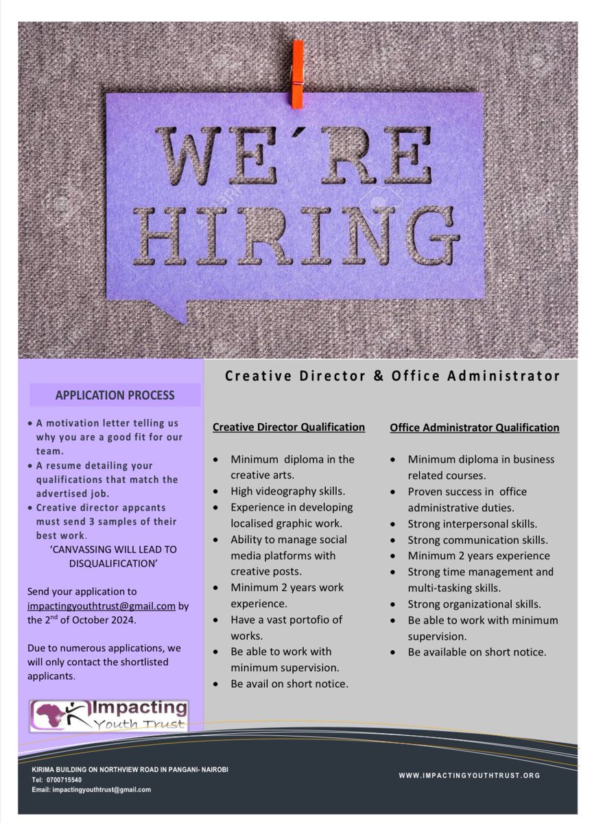 We are looking for like minded individuals to join our team. Please share widely.