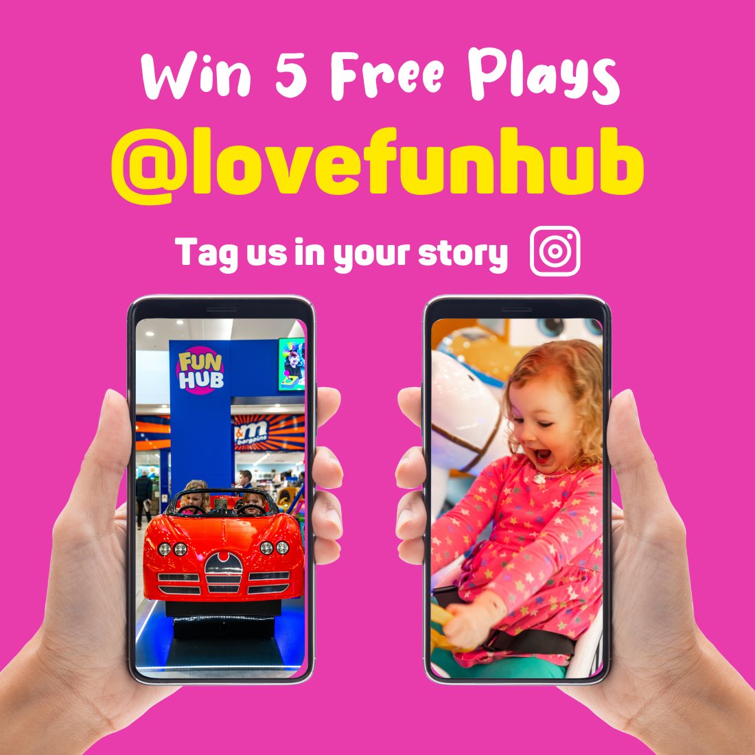 🚨 FunHub Weekly Giveaway! 🚨

We're giving away 10 FunCoins (equivalent to 5 FREE rides/plays 🎠) every week! 

All you need to do is:
1️⃣ Follow us on Instagram
2️⃣ Tag us in your story when you're playing on one of our FunHub machines!

📲 Follow us: instagram.com/lovefunhub/