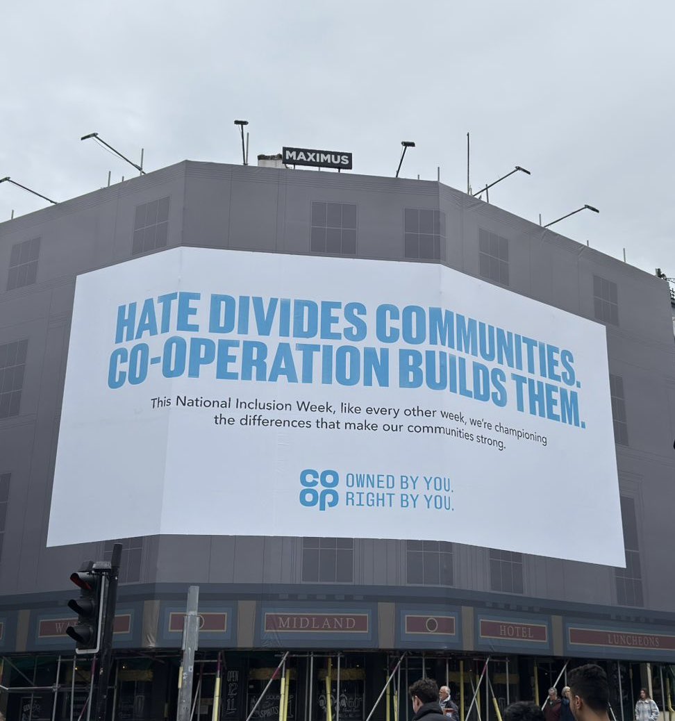 FortuneJF's tweet photo. After a full Labour Conference shouting about the power of co-operatives, it’s great to see this on route to the station https://t.co/6wMvy0QcAo
