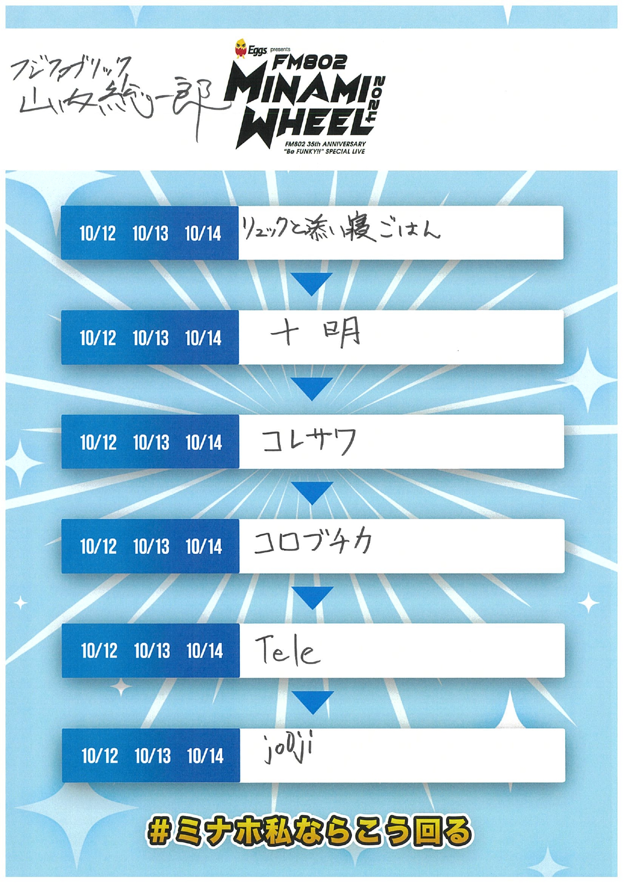 まいる=^. .^=【プロフ必読】ページ FM802 MINAMI WHEEL on X: 