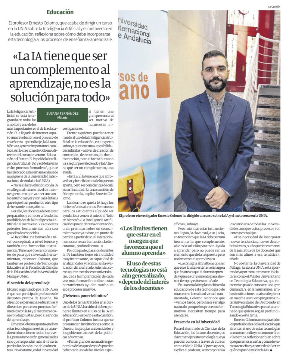 Hablando sobre IA a raíz del curso de verano en <a href="/UNIAuniversidad/">Universidad Intern. de Andalucía</a>