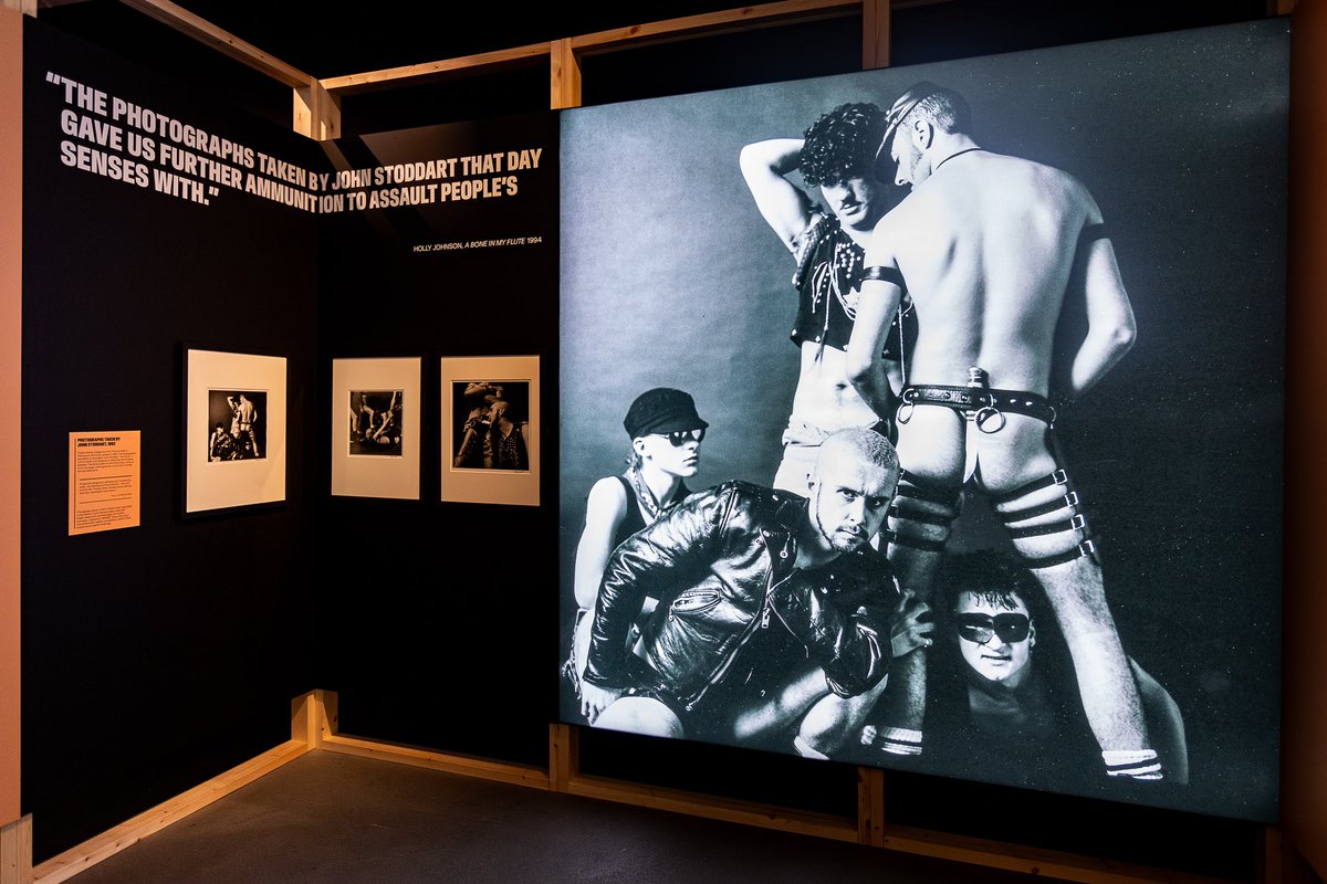 Kmuseumgeek's tweet photo. Surely a prime candidate for #MuseumBums in The Holly Johnson Story at @MuseumLiverpool ! Frankie Goes to Hollywood photographed by John Stoddart. 📷 Robin Clewley. https://t.co/fpyNp4hK4X