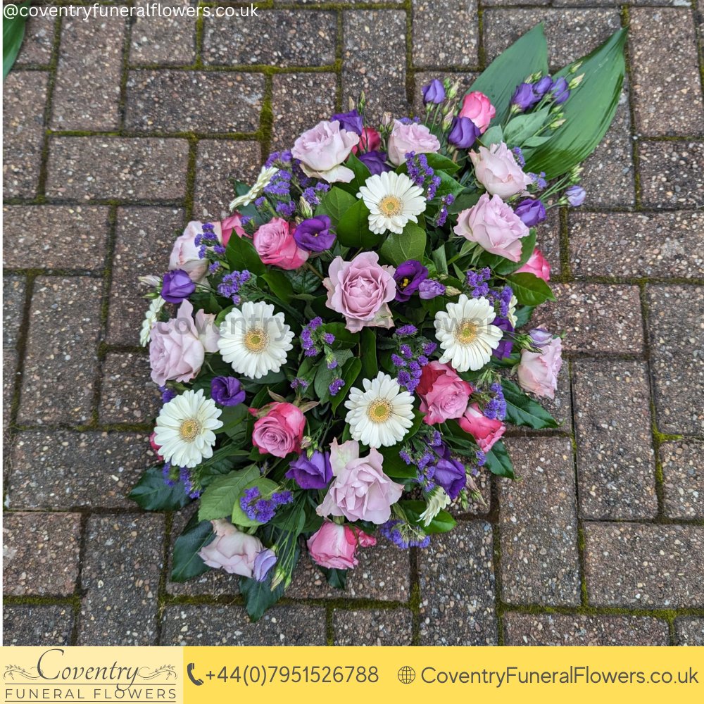 CoventryFlorist's tweet photo. Purple Single Ended Casket Spray Funeral Tribute made with fresh flowers.
 Visit https://t.co/l5LTY4h8w3 / Call 07951526788.
#coventryflorist #funeralflowers #casketspray #spraytribute #coventry #coventryfuneralflowers https://t.co/xrKBbCrgLm