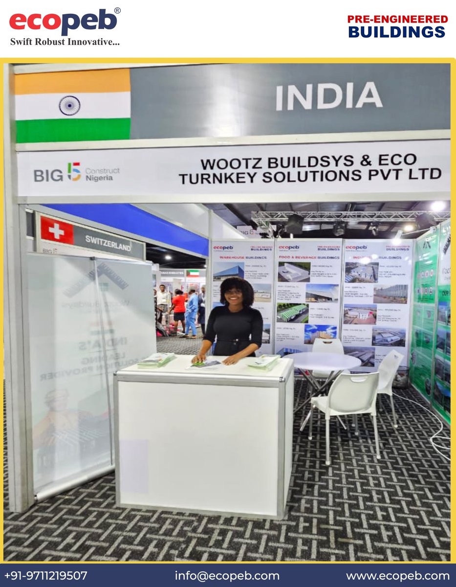 _ecopeb's tweet photo. We are excited to be part of the ongoing Big 5 Construct exhibitions in Nigeria, West Africa!  We're stepping forward to mark our international footprint and break through domestic boundaries for global growth. Let's build sustainable futures together!
#big5constructnigeria https://t.co/wWC5srTxhM
